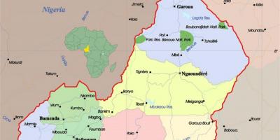 Карта Камеруна с городами