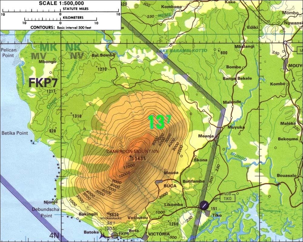 Горы Камерун карте