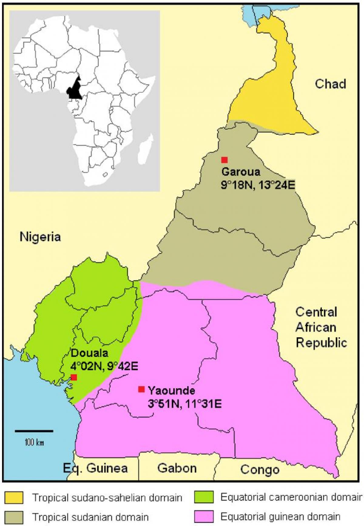 Карта Камерун климата