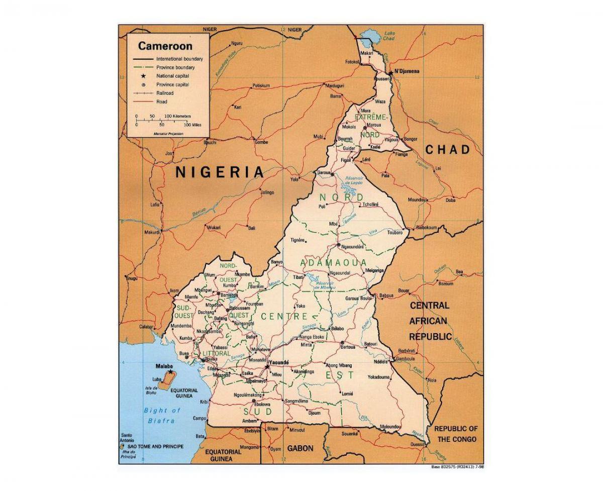 Карта Южного Камеруна